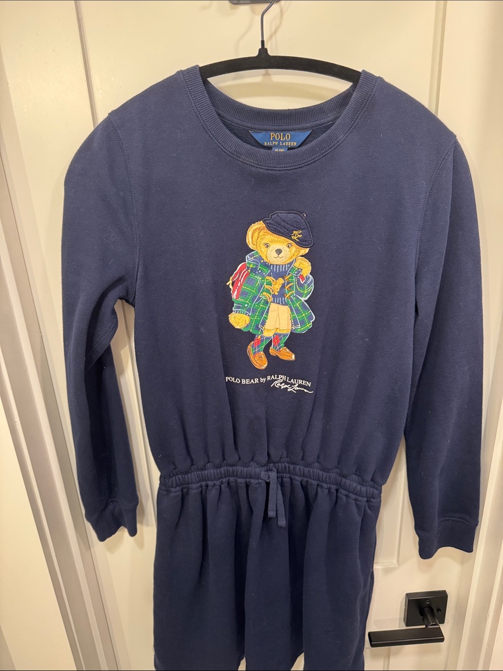 Polo by Ralph Lauren Navy Sweatshirt Dress with Polo Bear